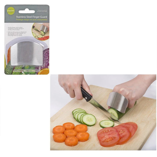 L.Gourmet Finger Guard, Stainless Steel, clamshell