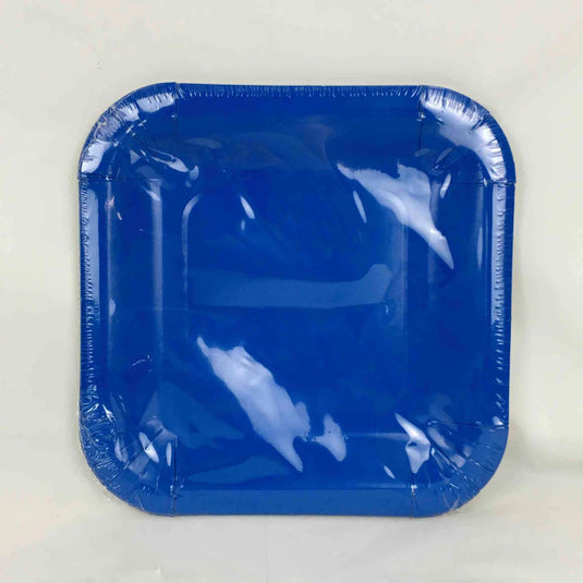 SOLID ROYAL BLUE PLATES SQUARE 7in