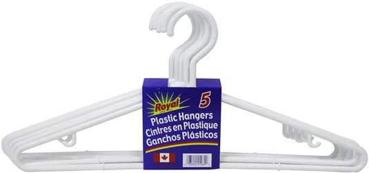 Hanger Plastic White 5 Pack