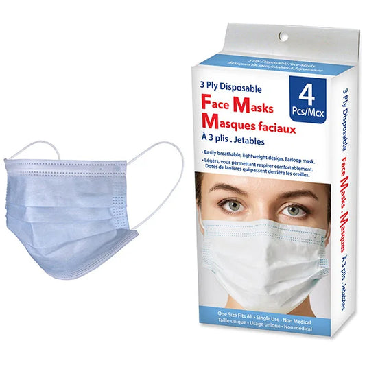 Disposable 3 layered mask 4Pk