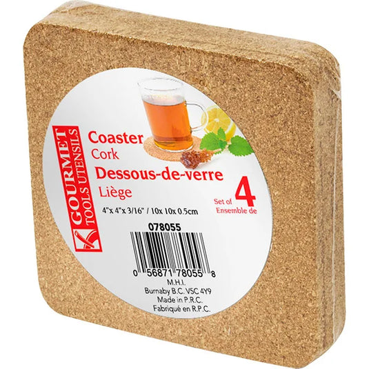 Square Cork Coaster 4Pk