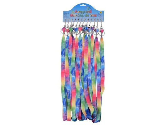 17" Tie-dye Printed Lanyard w/clip