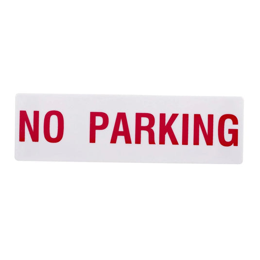 H.E. "No Parking" Adhesive Sign , 20x6cm, b/c