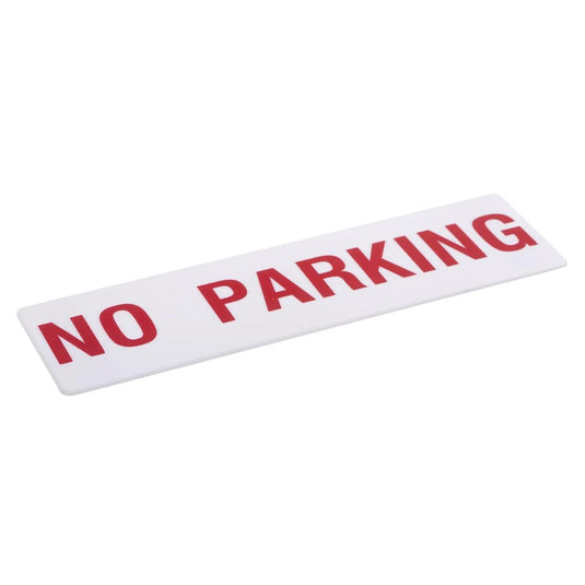 H.E. "No Parking" Adhesive Sign , 20x6cm, b/c