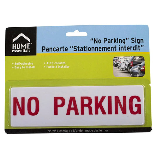 H.E. "No Parking" Adhesive Sign , 20x6cm, b/c