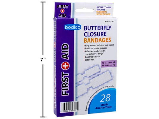 Bodico, 28-pc Butterfly Bandages Strips, colour box