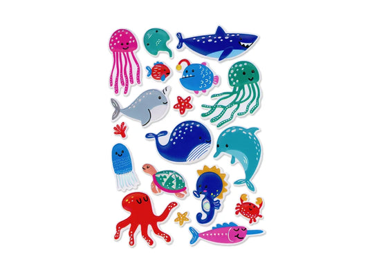 Paper Craft Stickers: 4.3"x6.1" Foil Puffy G) Sea World