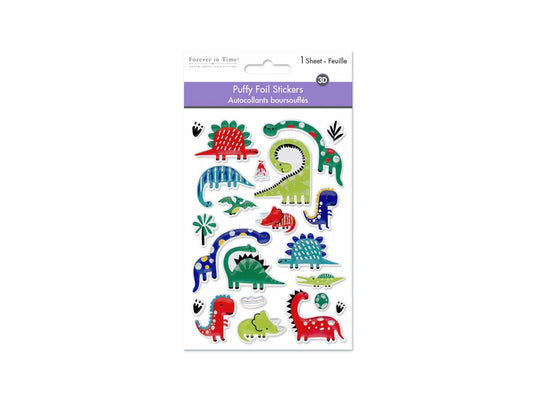 Paper Craft Stickers: 4.3"x6.1" Foil Puffy K) Baby Dinos