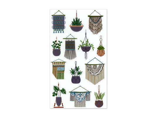 Paper Craft Stickers: 3.9"x6.9" Clear PET B) Macramé