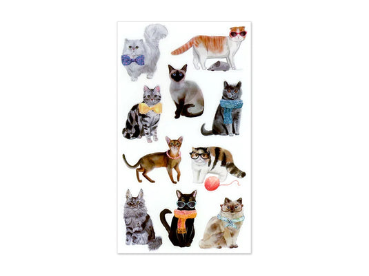 Paper Craft Stickers: 3.9"x6.9" Clear PET D) Cat Posers