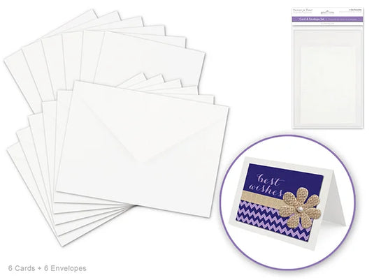 Cardmaking: 4.5"x6" Cards + Envelopes 6sets A6 B) White