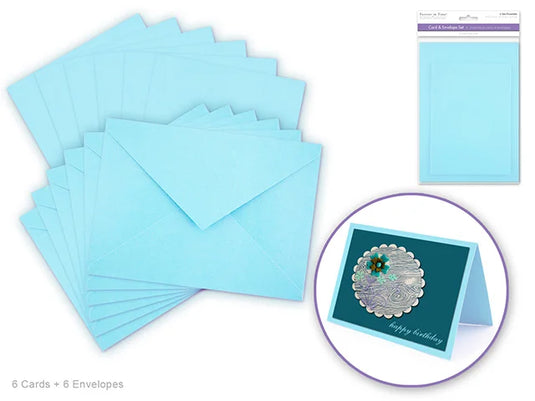 Cardmaking: 4.5"x6" Cards + Envelopes 6sets A6 C) Baby Blue