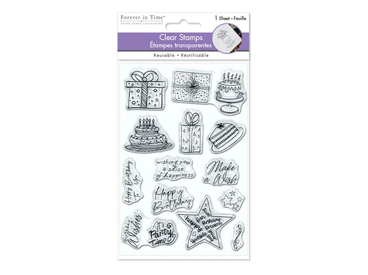 Clear Stamps: 4.3"x6.3" Reusable 02) Make A Wish