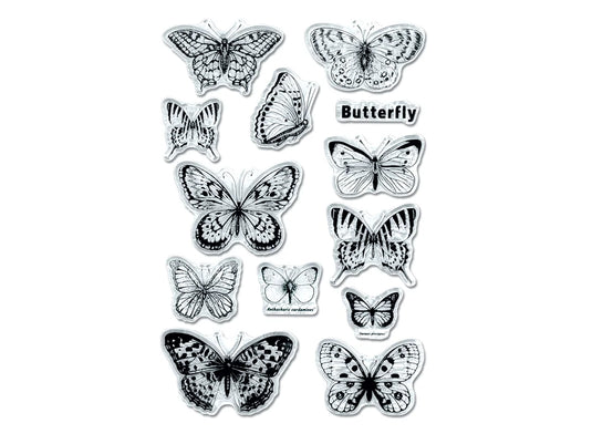 Clear Stamps: 4.3"x6.3" Reusable 01) Butterfly Medley