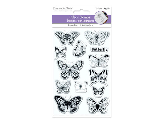 Clear Stamps: 4.3"x6.3" Reusable 01) Butterfly Medley