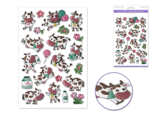 Paper Craft Sticker: 5.5"x8.3" Foil Fun 19) Dairy Cow