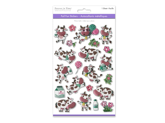 Paper Craft Sticker: 5.5"x8.3" Foil Fun 19) Dairy Cow