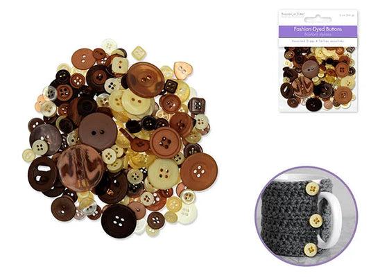 Button Embellishment: 60g Fashion-Dyed Medley C) Earth