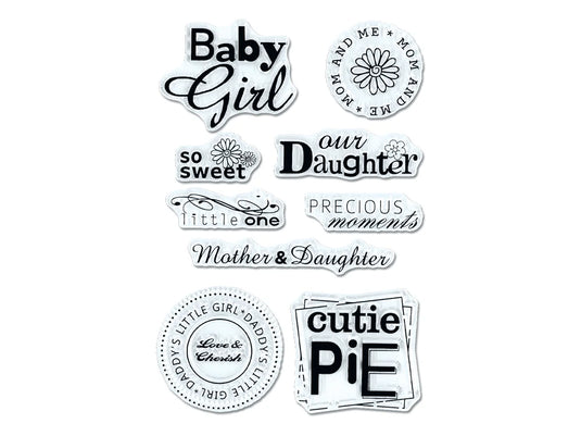 Clear Stamps: 4.3"x6.3" Reusable 05) Baby Girl