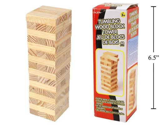 48-pc Tumbling Wood Block Tower, p/bx