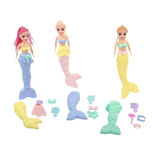 8" Mermaid with Accs., 3 styles, Blister Card