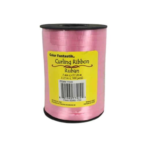 CURLING RIBBON IN SPOOL 500YD PASTEL PINK