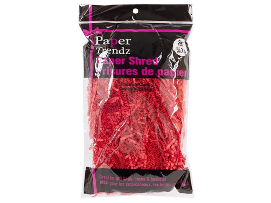 2oz Crinkle Paper Shred, Red, printed polybag