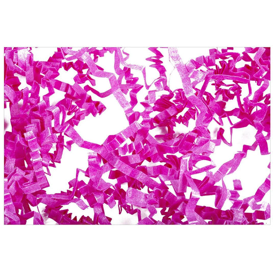 2oz Crinkle Paper Shred, Hot Pink, printed polybag