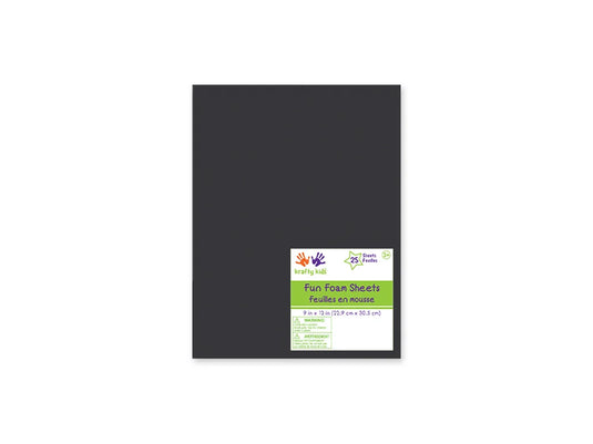 Fun Foam Sheets: 9"x12" Bulk 2mm Barcoded Sheets A) Black