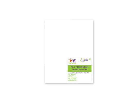 Fun Foam Sheets: 9"x12" Bulk 2mm Barcoded Sheets I) White