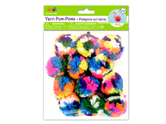 Krafty Kids: 1.5" Yarn-Poms 12pc A) Color-Blend