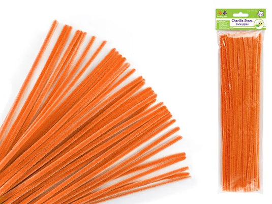 Chenille Stems: 6mmx30cm 40/pk Pipe Cleaners J) Orange