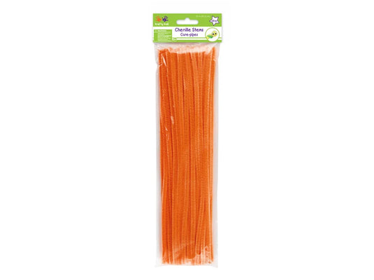 Chenille Stems: 6mmx30cm 40/pk Pipe Cleaners J) Orange