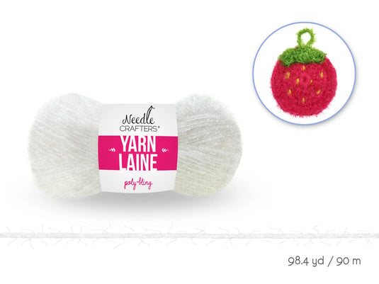 Needlecrafters: 50g Poly-Bling Yarn Ball D) White