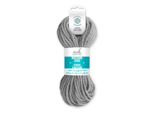 Needlecrafters: 4mm Macramé Cord 25yds (22.8m) C) Light Grey