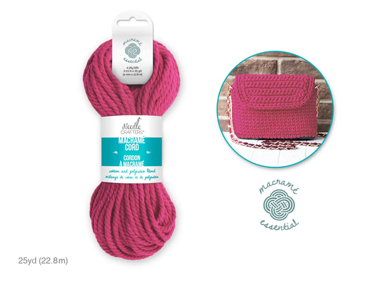 Needlecrafters: 4mm Macramé Cord 25yds (22.8m) G) Berry