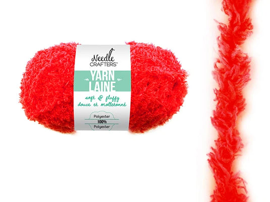 Needlecrafters: 50g Soft'n'Fluffy Yarn T) Really Red