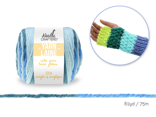 Needlecrafters: 50g Acrylic Cake Yarn Ball Dyed D) Sky