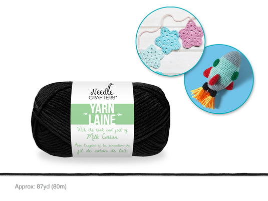 Needlecrafters: 50g Acrylic Milk Cotton Yarn F) Black