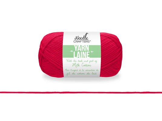 Needlecrafters: 50g Acrylic Milk Cotton Yarn I) Really Red