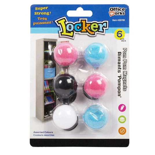 O. Wks- 6pc Pompom Magnetic, for Locker b/c (HZ)  Original