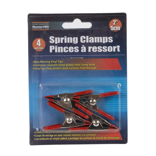 H.E. Master Pro, 4-PC 2" Opening Spring Clamps, Slide Blister