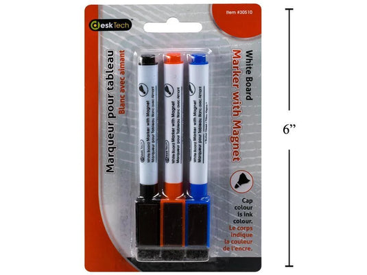 Desk Tech 3 Colour Magnet Marker w/ eraser , b/c