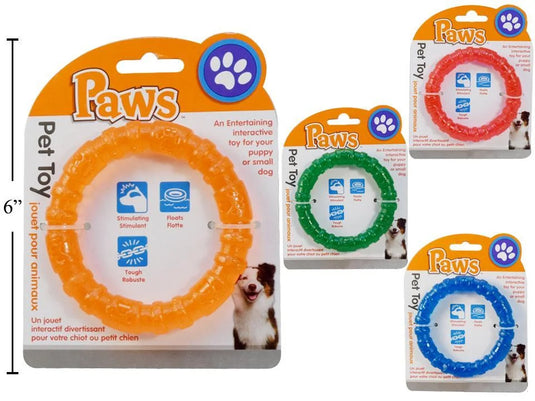 PAWS Pet Toy for Puppy, Ring DIA 9.5x1.5cm, Tie on Card