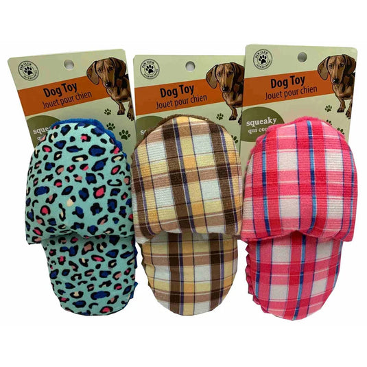 PAW CLUB' JOUET POUR CHIEN/ SQUEAKY DOG TOY 7.5" - SLIPPERS