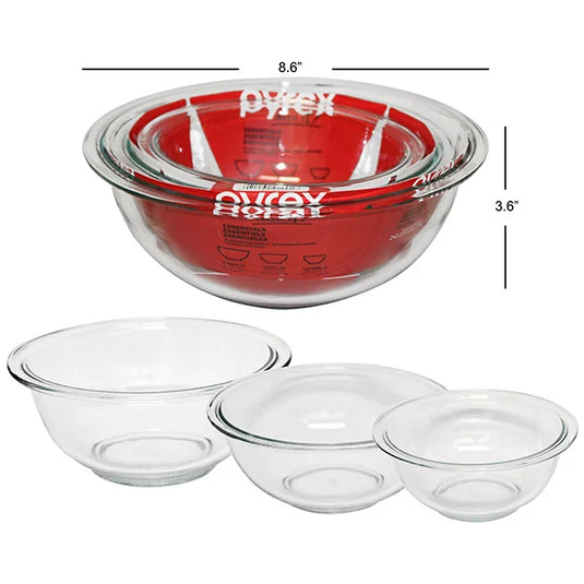 PYREX MIXING BOWL SET 3PC