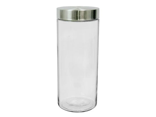 Glass Jar with Stainless Steel Lid 10.5x4.5IN, 2L