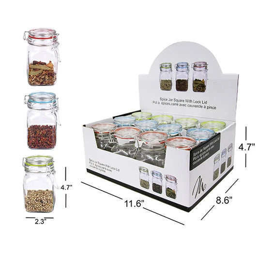 Spice Jar Locking Lid Square