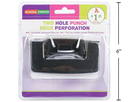 2 Hole Punch, Metal, (PP $1.25) Clam Shell