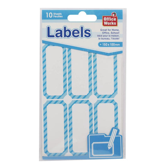 O.WKs. 10 Sheets Multi Purpose Stickers, pbh